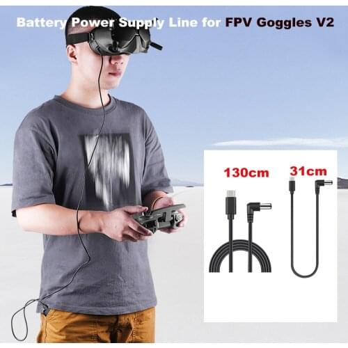 Charging Line for DJI FPV Goggles V2 Glasses Battery Connection Line 30CM 130CM Power Drone Flying Goggles Cable Accessories