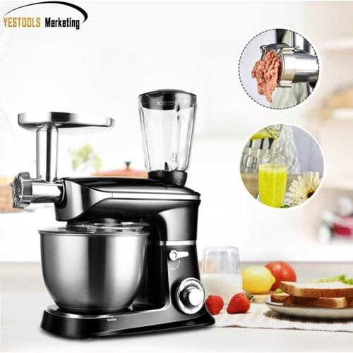 1300W Bread Dough Mixer Kneading Eggs Blender 6.5L Kitchen Stand Food Milkshake/Cake Mixers meat grinder fruit juicer