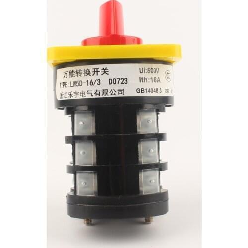 LEYU LW-5-16 Change Over Switch 3 Position Selector Switch Black/red