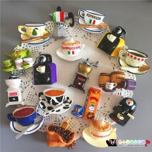 New Creative Food Shape 3D Fridge Magnets Cute Toast Toaster Coffee Cup Style Decorative Refrigerator Souvenir Sticker