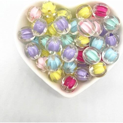 NEW 20pcs 13mm Acrylic Watermelon Beads Loose Spacer Beads for Jewelry Making DIY Handmade Accessories (Hole:2.0mm)