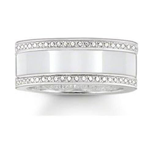 925 Sterling Silver White Zirconia Ceramic Wedding Rings, Fashion Thomas Style Eternity Ring Jewelry Romantic Ts Gift for Women