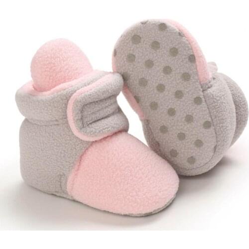 Autumn Winter 0-1 Year Old Baby Toddler Soft Sole Color Matching Unisex Shoes Girl Warm Snow Boots Candy Color Kid Shoes