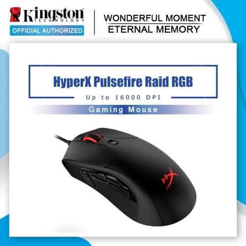 Kingston wired mouse HyperX Pulsefire Raid RGB Pixart E-sports mouse with native DPI up to 16000 Gaming Mouse 3389 sensor