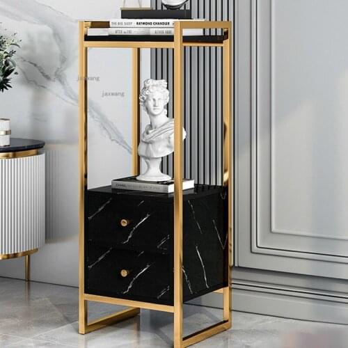 Nordic Wrought Iron Living Room Bedside Cabinet Bedroom Furniture Book Shelf Simple Modern Balcony Hotel Storage Bedside Table