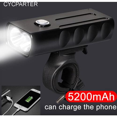 L2/T6 USB Rechargeable LED Light Multi-function Bicycle Light 5200mAh Bike Headlight Waterproof Phone Powerbank Bike Accessories