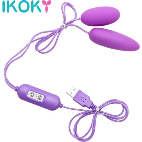 IKOKY Vibrating Eggs 12 Frequency 2 Shapes Multispeed USB Vibrators Sex toys for Women Female Whole Body Massage Adult Product