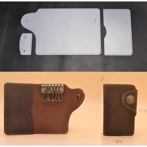 Handmade leather DIY Vintage car key bag mens card bag PVC version drawing template