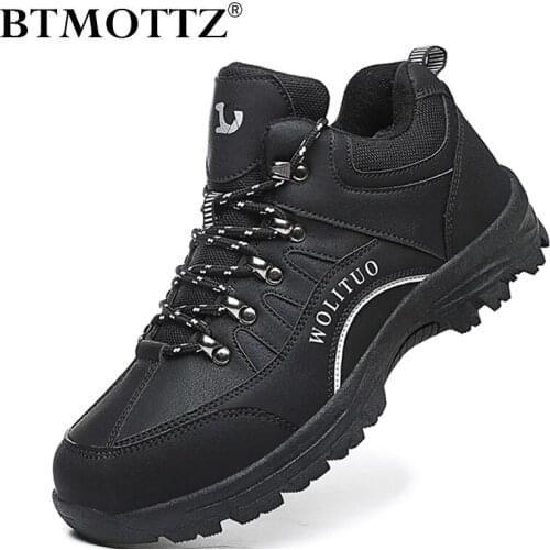 Winter Plush Mens Snow Boots Mens Keep Warm Outdoor Climbing Boots No-slip Treking Shoes Mens Lightweight Tooling Sneakers
