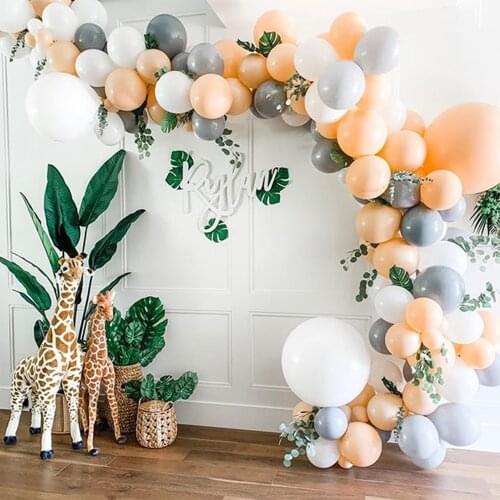 115pcs Blush Grey White Balloon Garland Arch Kit Baby Shower Globos Wedding Birthday Party Decorations Inflatable Balloons