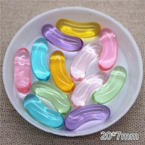 20pcs 20*7mm Mix Colors Resin Transparent Sugar Simulation Food Art Supply Decoration Charm Craft