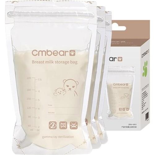 30/50pcs 220ml Breast Milk Storage Bags Disposable Baby Liquid Food Fresh Sealed Bags Portable Infant Feeding Pouchs Packages