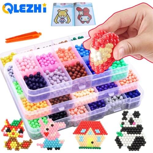 3600Pcs 24Colors 4.5mm Water Beads Spray aqua Magic beads Educational 3D beads Puzzles Accessories for Children Toys
