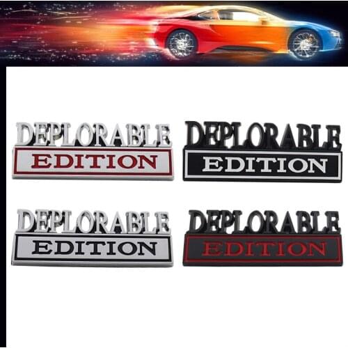3D Premium DEPLORABLE EDITION car Hood Fender trunk Emblem Badge Sticker for Compass Patriot Renegade F150 F250 F350 Silverado