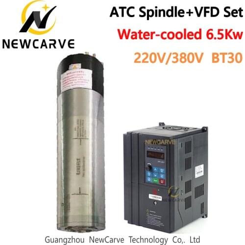 6.5KW Water Cooled ATC Spindle BT30 With Fuling BEST 7.5KW VFD Frequency Inverter Set For Engraving Machine NEWCARVE