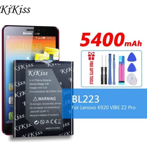 KiKiss Large Capacity 5400mAh BL223 Lithium Polymer Rechargeable Battery For Lenovo K920 VIBE Z2 Pro Replacement Batteries