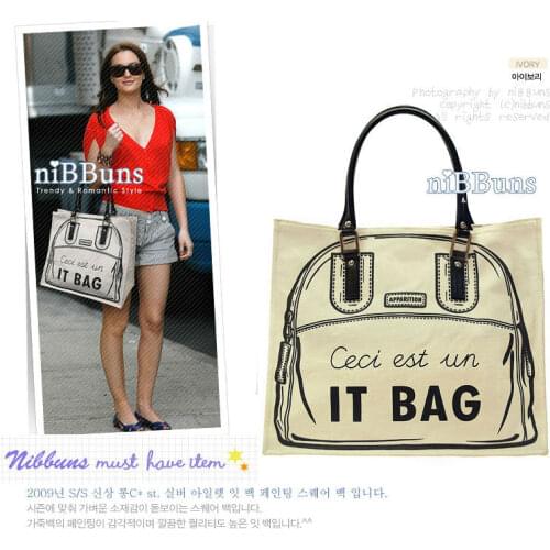 Free Shipping Fashion Cute Women Girls White Canvas Gossip Girl IT Bag Handbag Shoulder Bag Tote Shopping Bag Purse