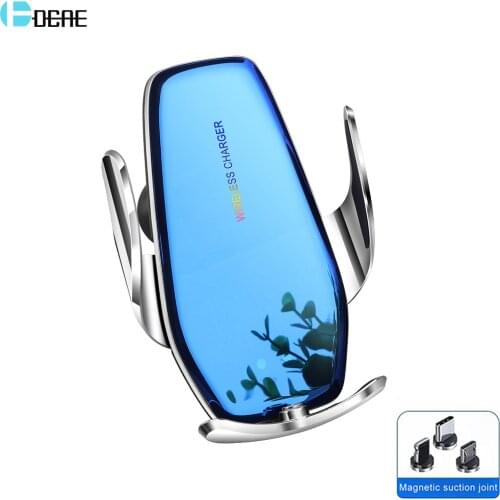 15W Wireless Car Charger Automatic Clamping Fast Charging Phone Holder Mount Magnetic USB for iPhone 12 11 XS XR X 8 Samsung S21