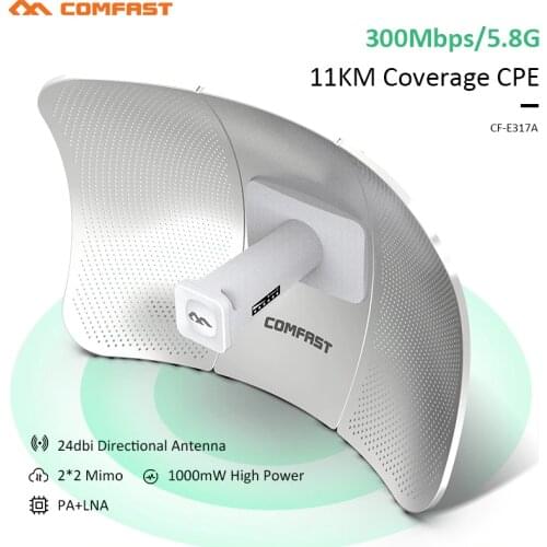 CF-E317A 5.8G 10KM 24dBi Wireless Bridge Outdoor 300Mbps Router Signal Booster CPE WiFi Repeater Extender Router IP65 Nanostati