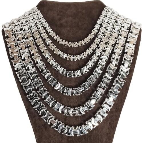 Handmade 925 Sterling Silver Shiny Byzantine for Euro King Chain Necklace Jewellery Men 'S and Women Necklace Special Gift