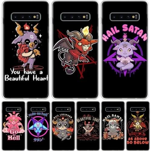 Cute Hell Hail Satan Evil Phone Case For Samsung Galaxy A50 A70 A30S A51 A71 A10 A20E A40 A01 A21 A41 A20S A6 A7 A8 A9 Plus Coqu