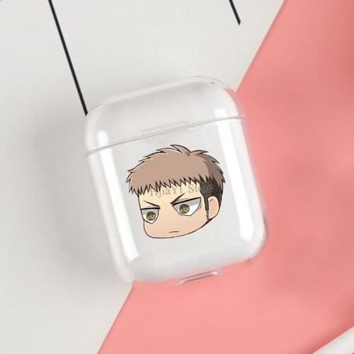 Jean Kirstein chibi Cases For Apple AirPods 1 2 Case Clear Wireless Bluetooth Earphone Case Protective Shell