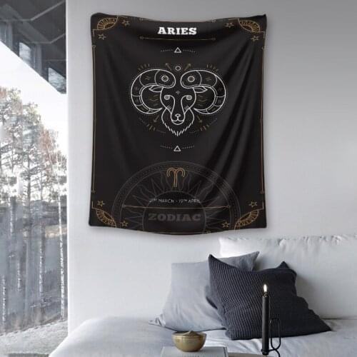 Twelve constellations tapestry aries wall hanging home decoration accessories wall carpet picnic blanket