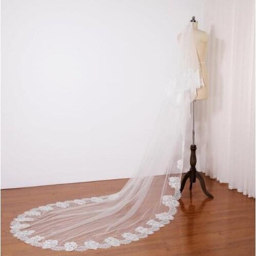 Two Layers White Wedding Veil Two Tiers Bridal Veil,Soft Wedding Veil,Cathedral Lace Edge Bridal Veil,Vintage Wedding Veil Custo