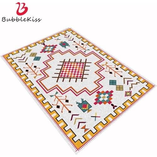 Bubble Kiss Carpet Ethnic Style Floor Mat Slip Rug Home Living Room Rug Fashion Geometric Pattern Decor Foot Pad Bedroom Carpet