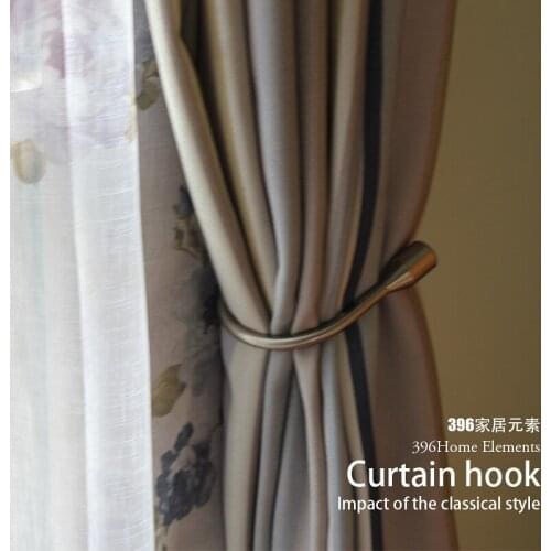 1pair European Wall Hook Curtain Buckle Home Hardware Curtain Tieback U-shaped Curtain Hooks accessories(Black)