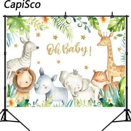 Capisco Photography Backdrop Safari Animals Birthday Party Baby Shower Photographic Backgrounds Photophone Camera Shoot Prop