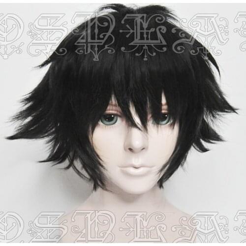 Game ISLAND Setsuna Sanzenkai Cosplay Wigs Short Black Heat Resistant Synthetic Hair Wig + Wig Cap