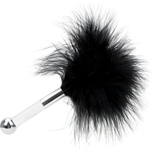 IKOKY Flirting Stick G-spot Climax Butt Plug Anal Plug Sex Toys for Women Couple Mini Steel Ball Adult Games with Feather Tail