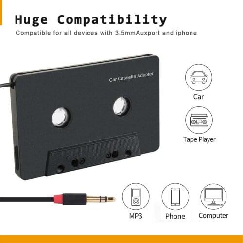 Cassette Adapter Anti Tangled Universal Mini 3.5mm Input Smartphone Car Audio Type C Aux Four Channel Stereo Converter ABS