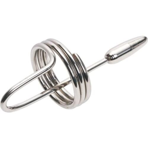 Stainless Steel Urethral Plug Cock Ring Sounding Rod Urethral Dilator Sound Cbt Sex Toys For Men Penis Insert Plug Erotic Toys