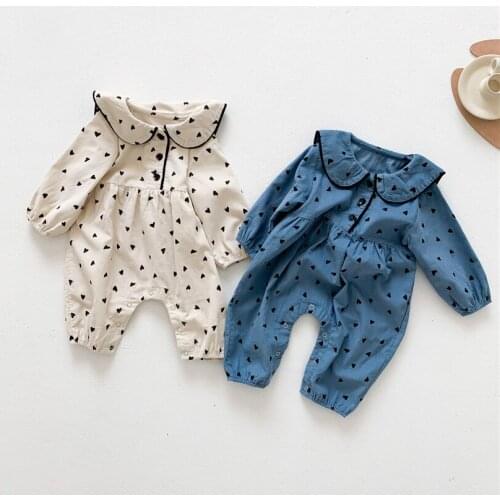 Baby Romper Jumpsuit Spring Newborn Baby Girls Boys Romper Clothes Long Sleeve Corduroy Polka Dot Infant Toddler Jumpsuit Girl