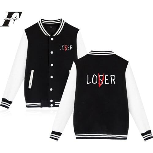 LUCKYFRIFAYF Stephen Kings It Pennywise Letter Baseball Jacket Men/Women Uniform Coat Jacket Long Streetwear College Print Coat