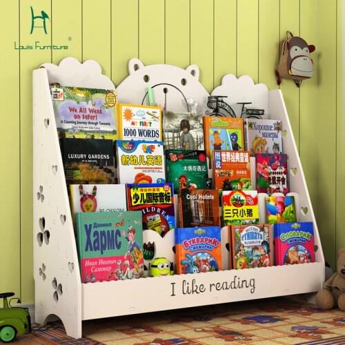 Louis fashion Childrens Bookcases bookshelf simple cartoon baby floor storage bookcase newspaper frame kindergarten picture