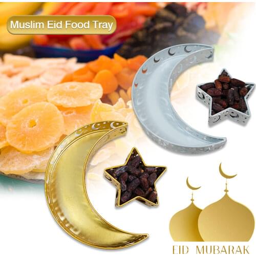 Muslim Eid Food Tray Innovative Eid Mubarak Moon Star Serving Tray Tableware Dessert Food Storage Muslim Islamic