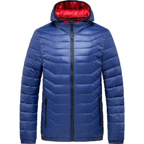 Men New Winter Streetwear Warm Waterproof Coat Men Hoodied Winter Jacket Men Casual Solid Color Outwear Korea Parkas