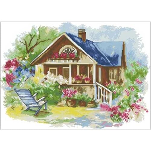Summer cottage patterns Counted Cross Stitch 11CT 14CT 18CT DIY wholesale Cross Stitch Kit Embroidery Needlework Sets home decor