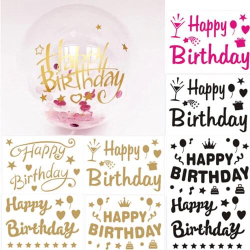 Party Stickers Bobo Clear Helium Balloon Stickers Happy Birthday Decoration Stickers Anniversary Party Events Holiday Decoration