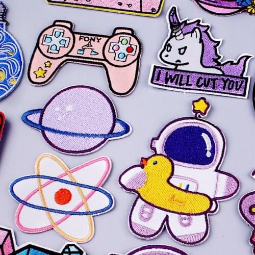 Diy Cartoons Planet/Astronaut Patches Embroidered Patches For Clothing Sewing Sticker Patch Iron On Patches On Clothes Applique