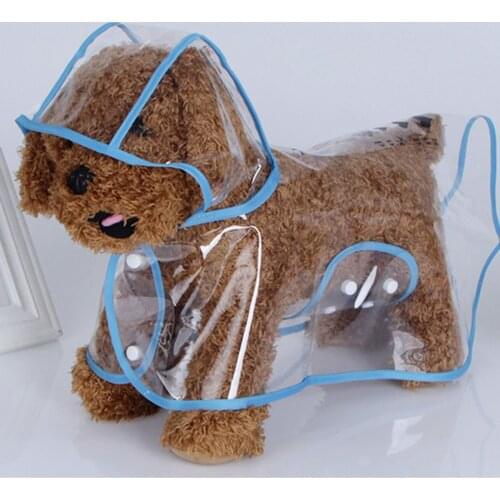 1pc Waterproof Dog Raincoat with Hood Transparent Pet Dog Puppy Rain Coat Cloak Costumes Clothes for Dogs Pet Supplies