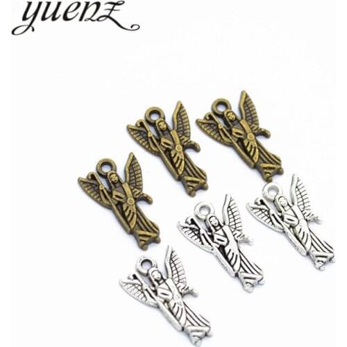 YuenZ 20pcs 2 color Antique Silver color angel Charms Zinc alloy Pendant Jewelry DIY Necklace earring 19*11mm I227