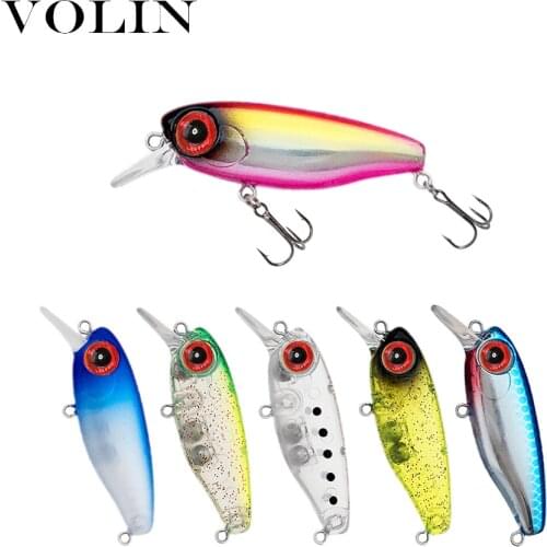 VOLIN 1PC Fishing Lure Mino Flaoting Suspend Water Bait Weights 2.7g 38mm Samll Minnow Bionic Wobblers Baitswith Fishing HooK
