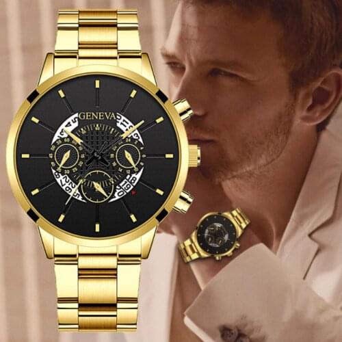RLOPAY Mens Gold Watch