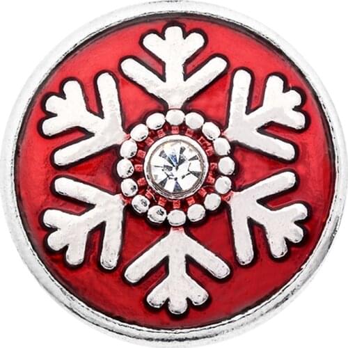 XH2076 christmas snowflake Metal Snap Button For Snap Jewelry (fit 18mm 20mm Snap) BOBOSGIRL