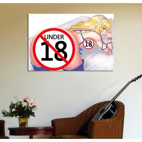 Blonde Girl Beauty Hot Body Canvas Painting Japanese Anime Poster Print Wall Art Picture Modern Living Room Decor
