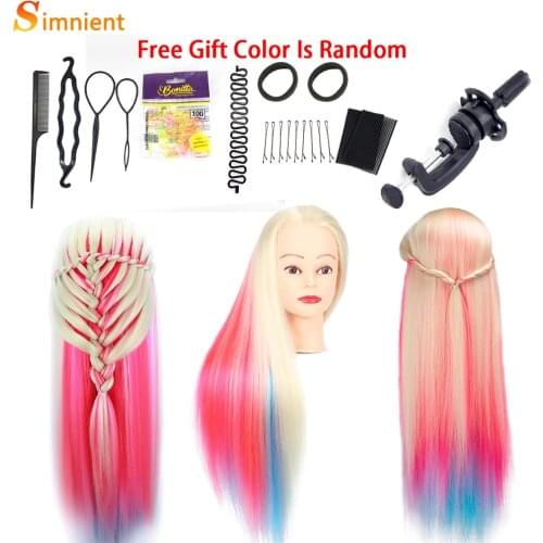 28" Good Header Hair Salon Training Head For Dolls Of Mannequin Styling Professional Hairdresser 100% Synthetic Hairstyles Tools